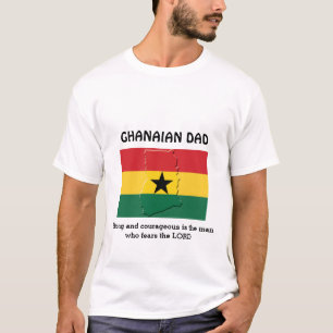 T-shirt GHANAIAN DAD   Forte et courageuse   Drapeau du Gh