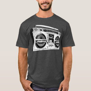 T-shirt Ghetto Blaster Boombo Radio Hip hop Tape Deck Musi