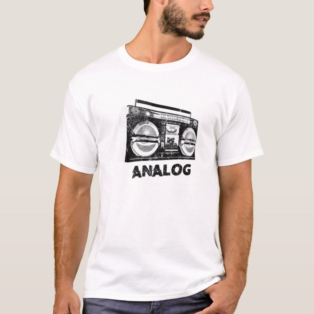 T-shirt Ghetto Blaster Boombox Radio Hip hop Musique analo (Devant)