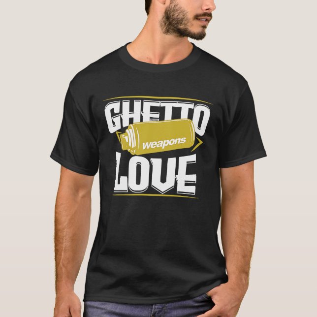 T-shirt Ghetto Graffiti Spray Love Street Artistes (Devant)