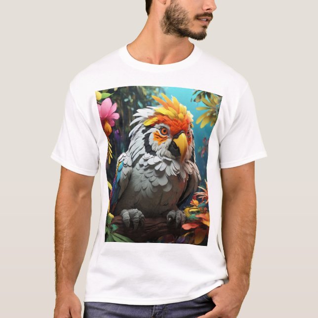 T-shirt Ghibli Gang Tiger et oiseaux tropicaux (Devant)