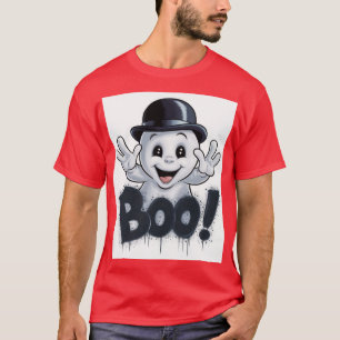 T-shirt Ghost adorable avec Casquette Bowler et "BOO!" Gra