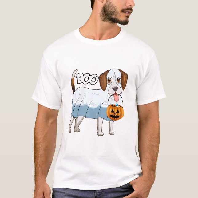 T-shirt Ghost Beagle Halloween Dog (Devant)