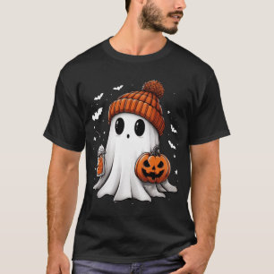 T-shirt Ghost Boire Café Halloween Ghost Ice Café