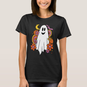 T-shirt Ghost Cute Avec Citrouille Et Floral Trick Ou Trea