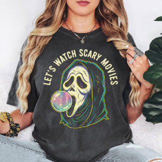 T-shirt Ghost Face Jouons aux Films d'Horreur Bubble Gum