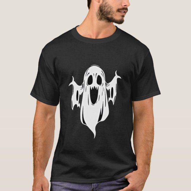 T-shirt Ghost Halloween éffrayant - Desi mignon et (Devant)