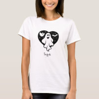 Ghost Halloween mignon Avec Coeur Et Chat