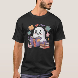 T-shirt Ghost Librairie Lecture Livres Halloween Costume A