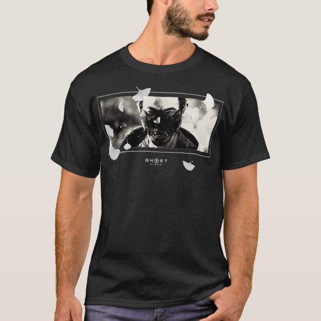 T-shirt Ghost of Tsushima White Falling Leaves  (Devant)