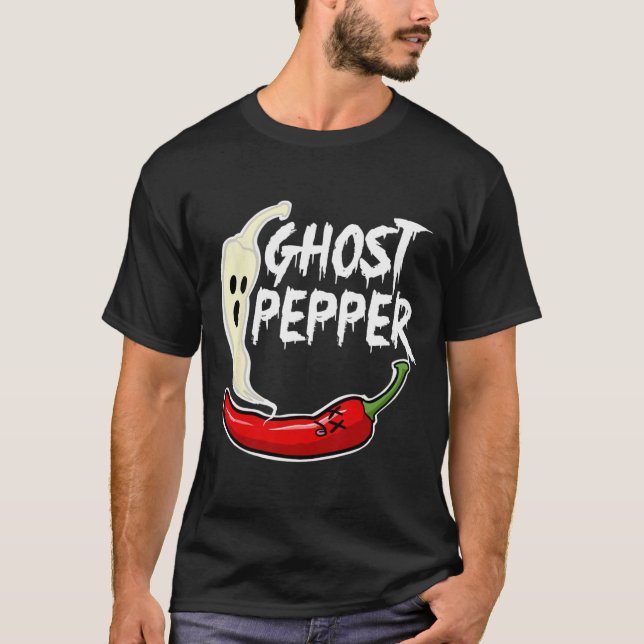 T-shirt Ghost Pepper drôle épicé Hot Halloween Ghost Peppe (Devant)