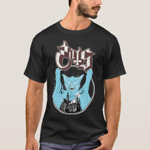 T-shirt Ghost Vintage Halloween Meow Chat ami Rock Ghost