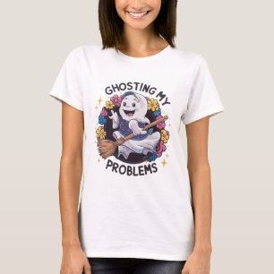 T-shirt Ghosting my Problems, Drôle Ghost Design Femme