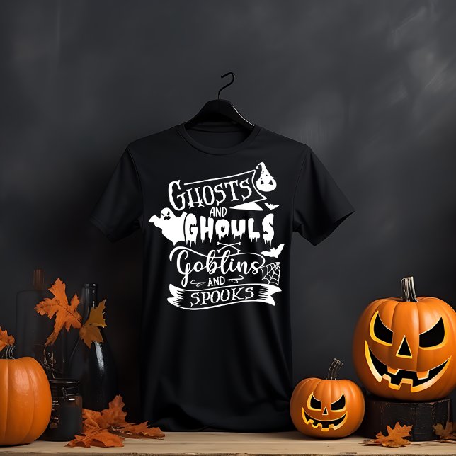 T-shirt Ghosts et Ghouls Typographie d'Halloween (Créateur téléchargé)