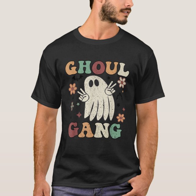 T-shirt Ghoul Gang Super Hey Boo Citrouille Boo Crew Hallo (Devant)