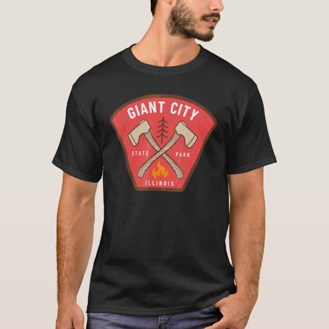 T-shirt Giant City State Park Illinois Forest Camp Fire Va (Devant)