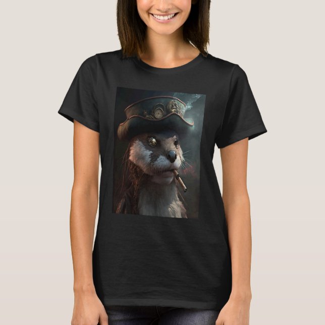 T-shirt Giant River Otter Cool Otter Pirate (Devant)