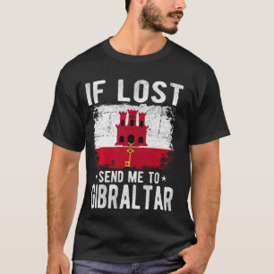 T-shirt Gibraltar Drapeau Souvenir - Si perdu envoyez-moi