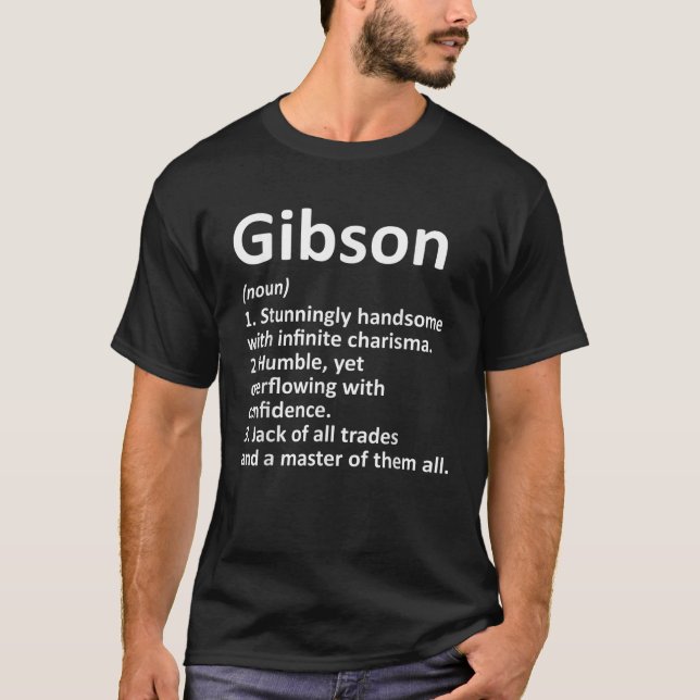 T-shirt GIBSON Définition Drôle Nom de famille Arbre de fa (Devant)