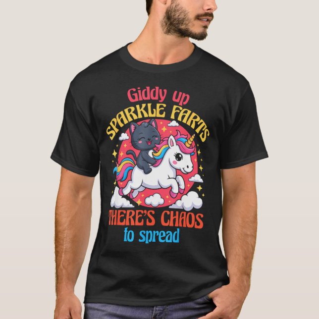 T-shirt Giddy Up Sparkle Farts There's Chaos To Spread Cut (Devant)