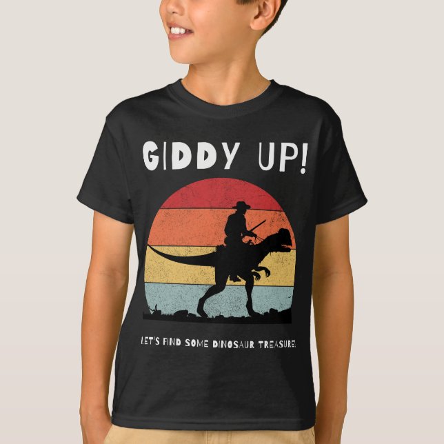 T-shirt Giddy Up Trouvons Un Trésor Dinosaure ! (Devant)