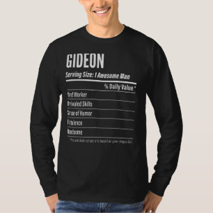 T-shirt Gideon Taille du service Nutrition Étiquette Calor