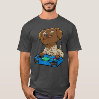 T-shirt Gif Kawaii Joueur de Gaming German Shorthaired Poi