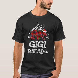 T-shirt Gigi Bear Pajama de Noël Rouge Plaid Buffalo Famil