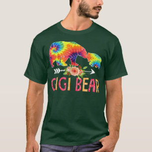 T-shirt Gigi Bear Tie Dye Fleur Cœur Grand-mère Ours Amant