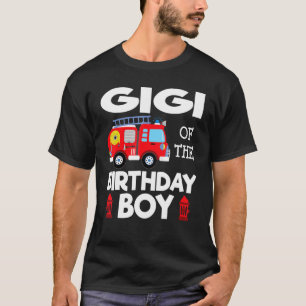 T-shirt Gigi Birthday Boy Fire Truck Toddler Firefighter P