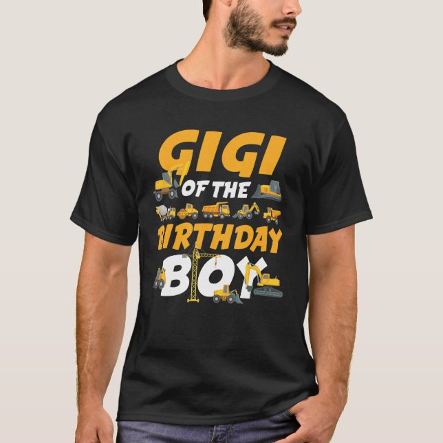 T-shirt Gigi de l'Anniversaire Boy Construction Worker Mat (Devant)