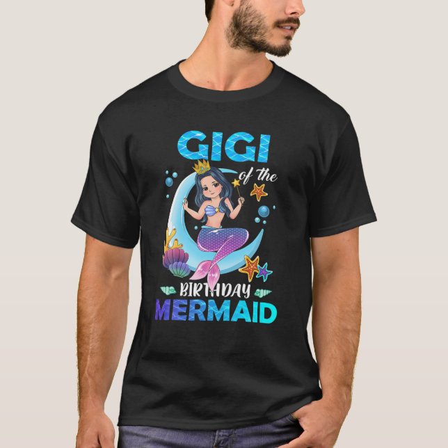 T-shirt Gigi De L'Anniversaire Sirène Matching Famille (Devant)