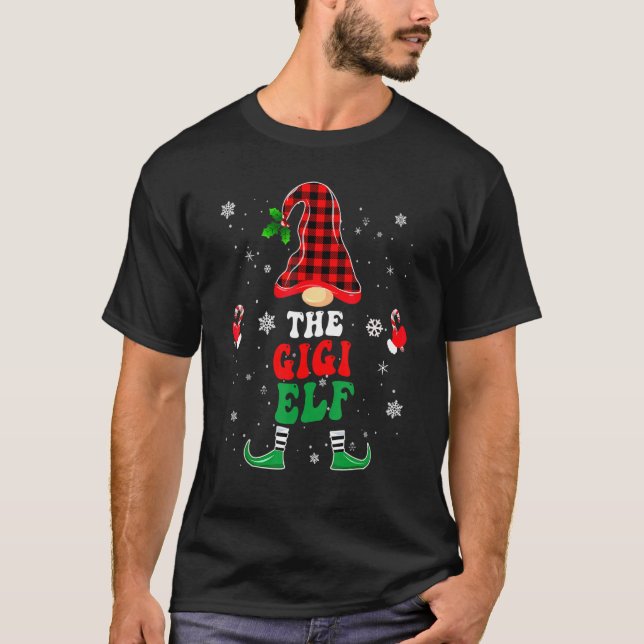 T-shirt Gigi Elf Family Matching Christmas Pajama  Red Pla (Devant)