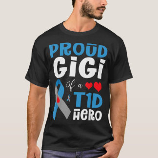 T-shirt Gigi fière d'un héros T1d Sensibilisation au diabè