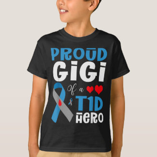 T-shirt Gigi fière d'un héros T1d Sensibilisation au diabè