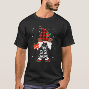 T-shirt Gigi Gnome Buffalo Plaid Correspondant Famille Noë