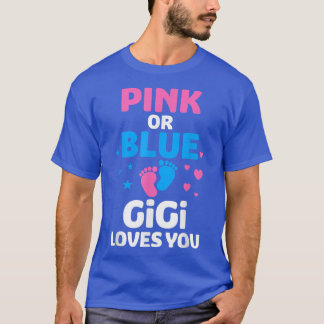 T-shirt Gigi Rose Ou Bleu Vous Aime Mignonne Genre Révéler