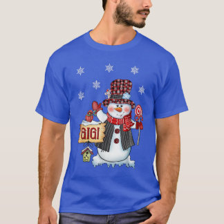 T-shirt Gigi Snowman Christmas Candy Cane Red Plaid Santa 