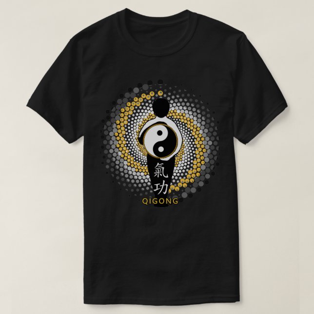 T-shirt GIGONG Golden Energy Qi Gong Yin Yang Méditation C (Design devant)