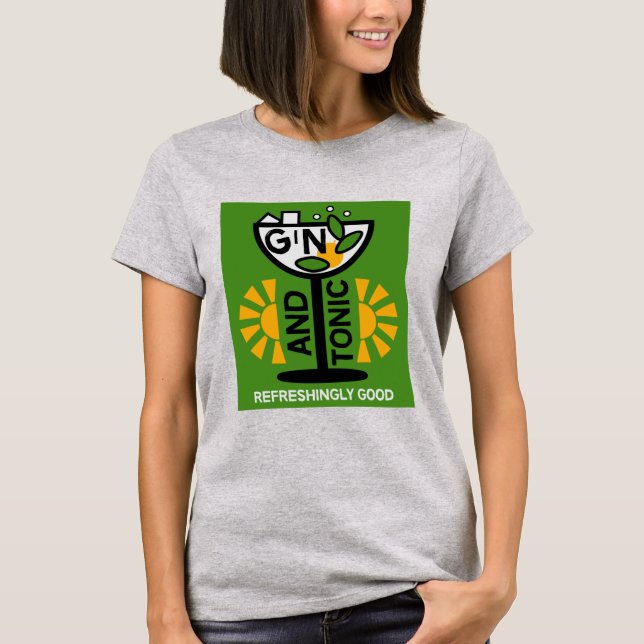 T-shirt Gin Et Boissons Toniques Art (Devant)