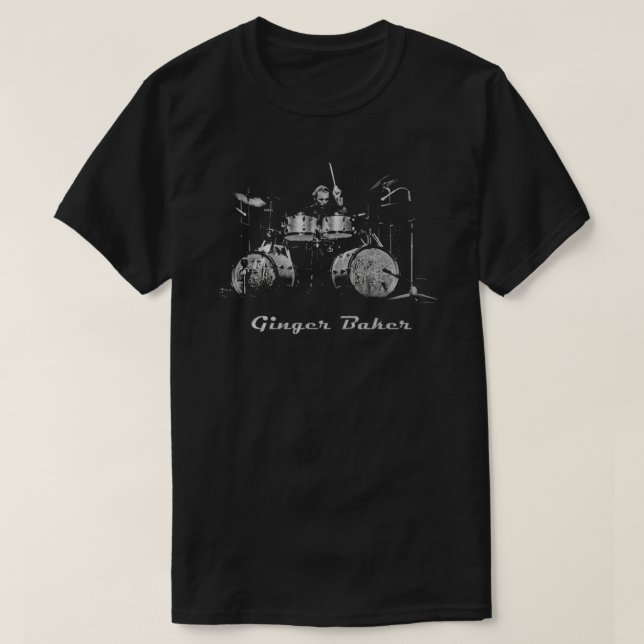 T-shirt Ginger Baker cadeau pour batteur, rock n roll Clas (Design devant)