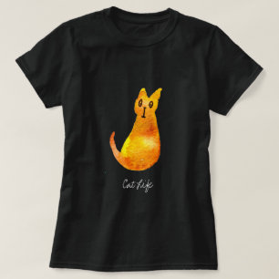 T-shirt Ginger cat mignon aquarelle illustration art