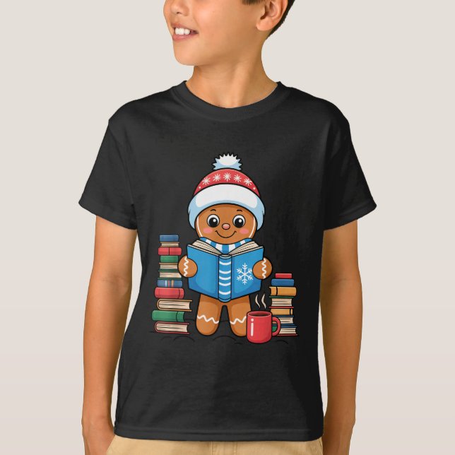 T-shirt Gingerbread Bibliophile Lisant des Livres Pyjama d (Devant)