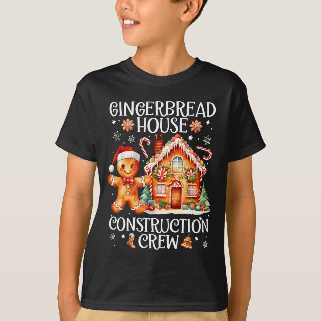 T-shirt Gingerbread House Construction Crew Cookie Baking  (Devant)