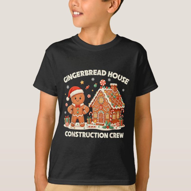 T-shirt Gingerbread House Construction Crew Kids Men Women (Devant)