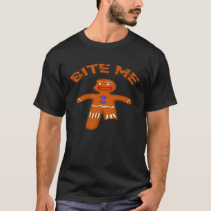 T-shirt Gingerbread Man Cookte mignon Bite Me Dit Christ
