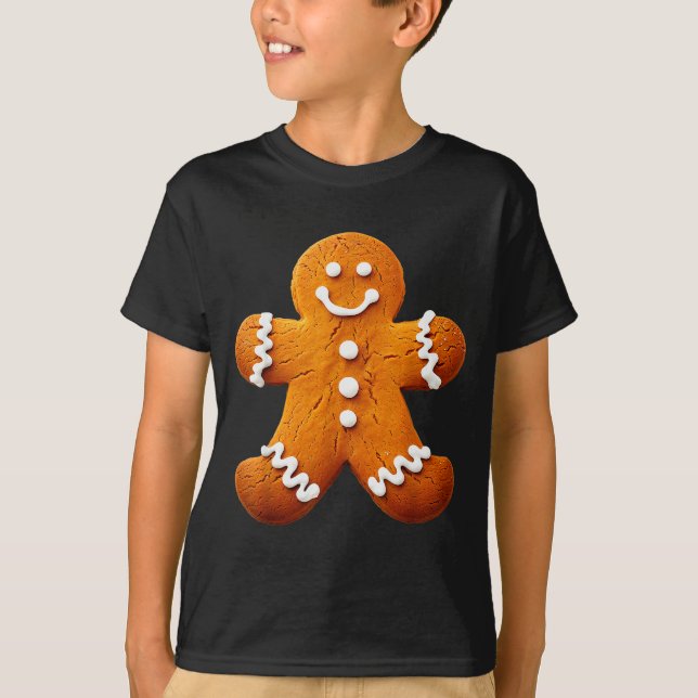 T-shirt Gingerbread Man Costume Funny Halloween Christmas  (Devant)