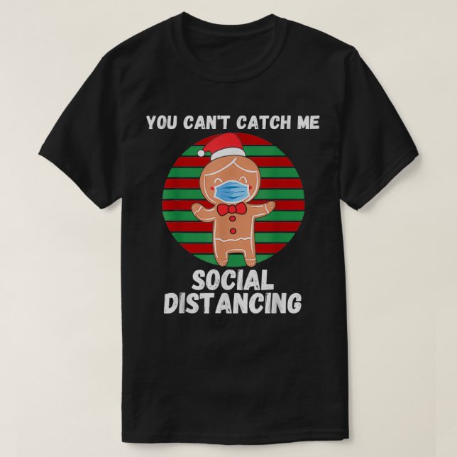 T-shirt Gingerbread Man With Mask Christmas 2020 Social Di (Design devant)
