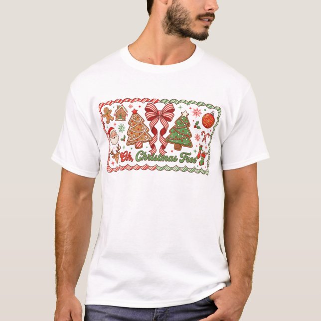 T-shirt Gingerbread Oh Christmas Tree Art (Devant)
