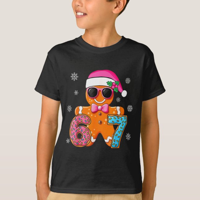 T-shirt Gingerbread Six Seven 67 Meme 6 7 Funny Christmas  (Devant)